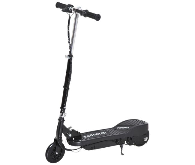 Homcom trotinete électrique enfant de 7-14 anos e-scooter dobrável guiador ajustável 12km/h bateria recarregável 12v skate 120w carga 50kg noir