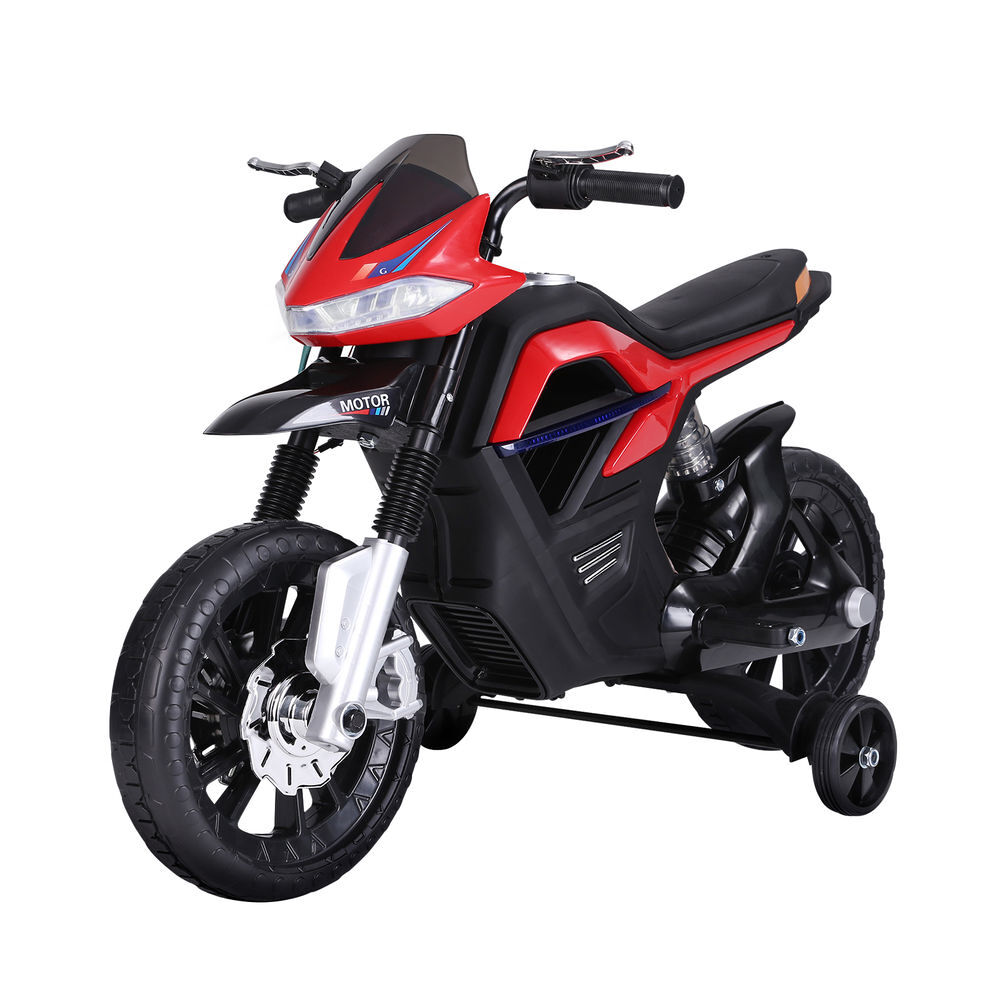 Homcom mota elétrica infantil motocicleta para crianças acima de 3 anos bateria 6v com luzes e música 105x52,3x62,3 cm vermelho