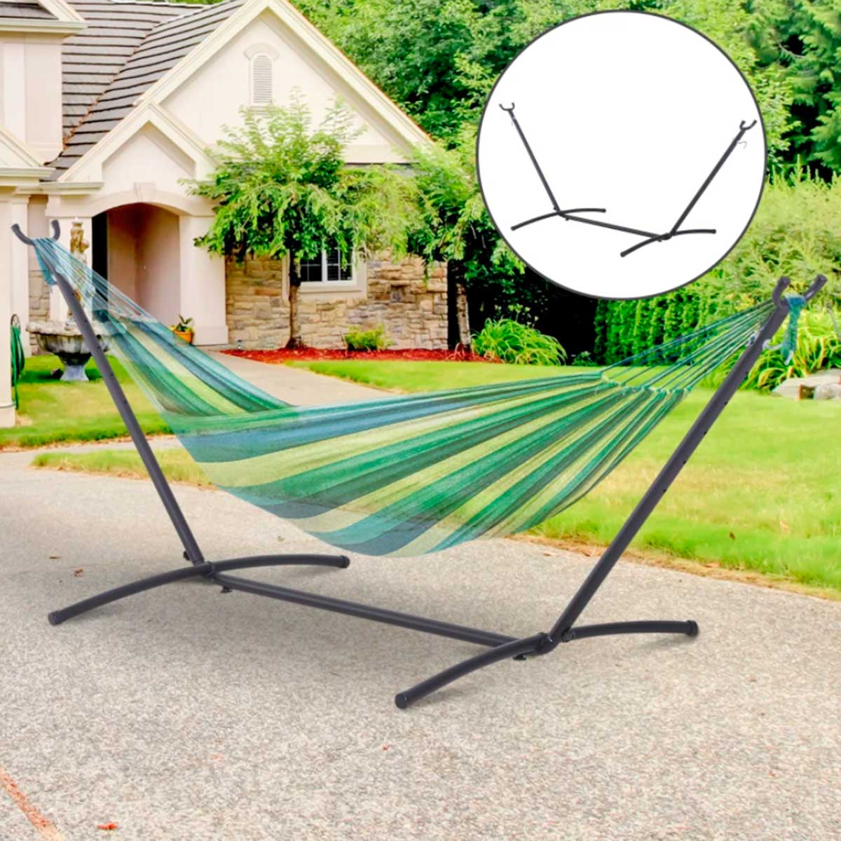 Suporte para Cama Rede Aço Outsunny