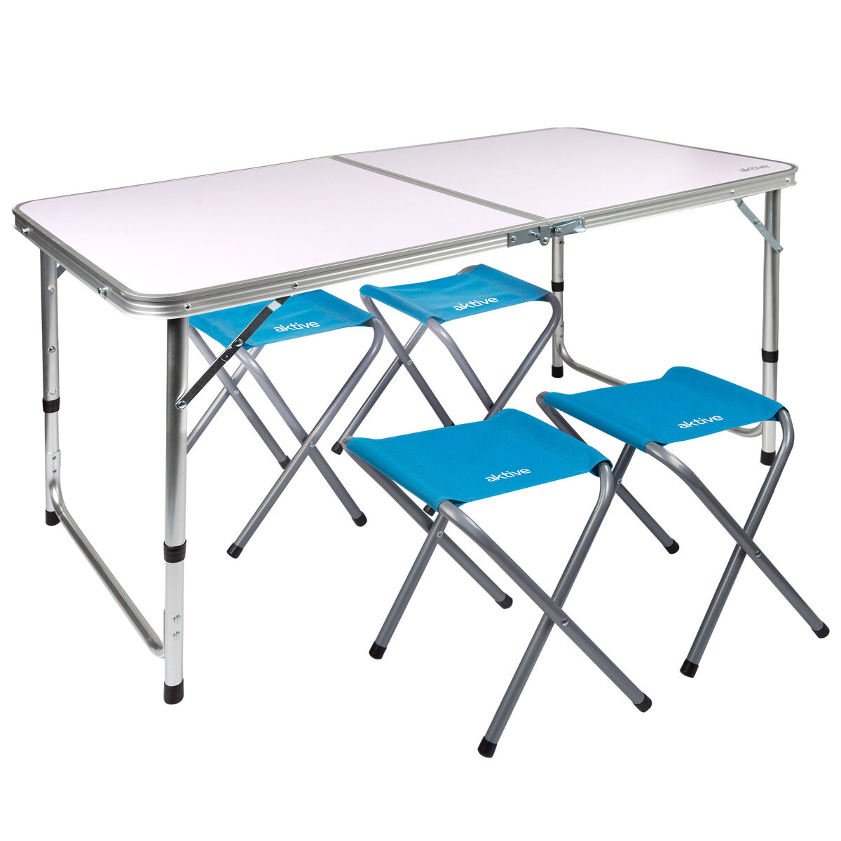 Mesa dobrável ajustável em altura com 4 bancos Aktive