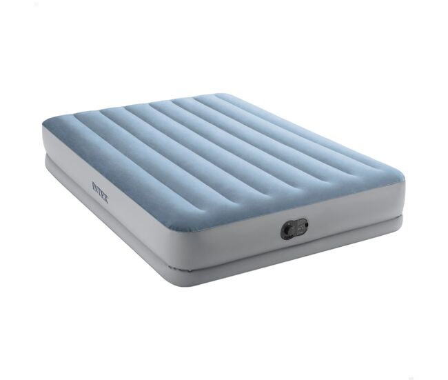 Matelas gonflable - Intex Mid-Rise Comfort - 2 personnes - 152x203x36 cm (BxLxH) - Bleu/Gris - Avec pompe USB FastFill