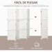 Biombo Corda de Papel, Bambu e Madeira de Pinho HOMCOM Biombo Corda de Papel, Bambu e Madeira de Pinho HOMCOM Branco