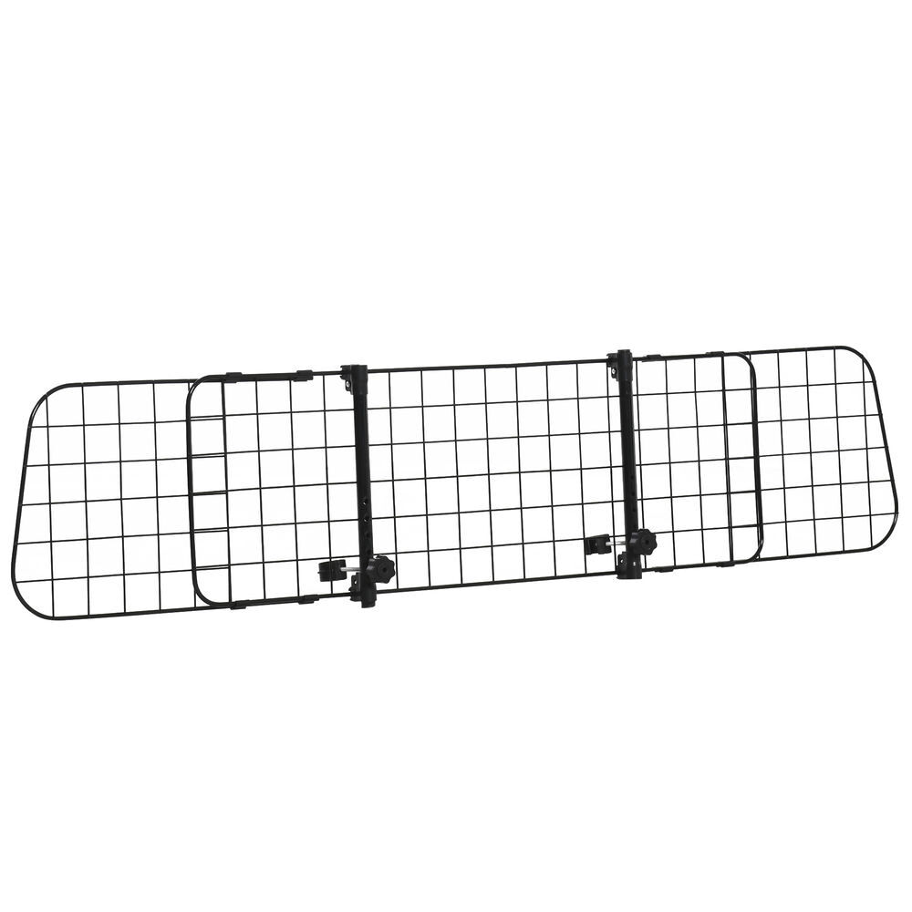 Pawhut grade de segurança de carro para cães extensível universal grade de segurança para cães com largura ajustável 91-152x30cm preto