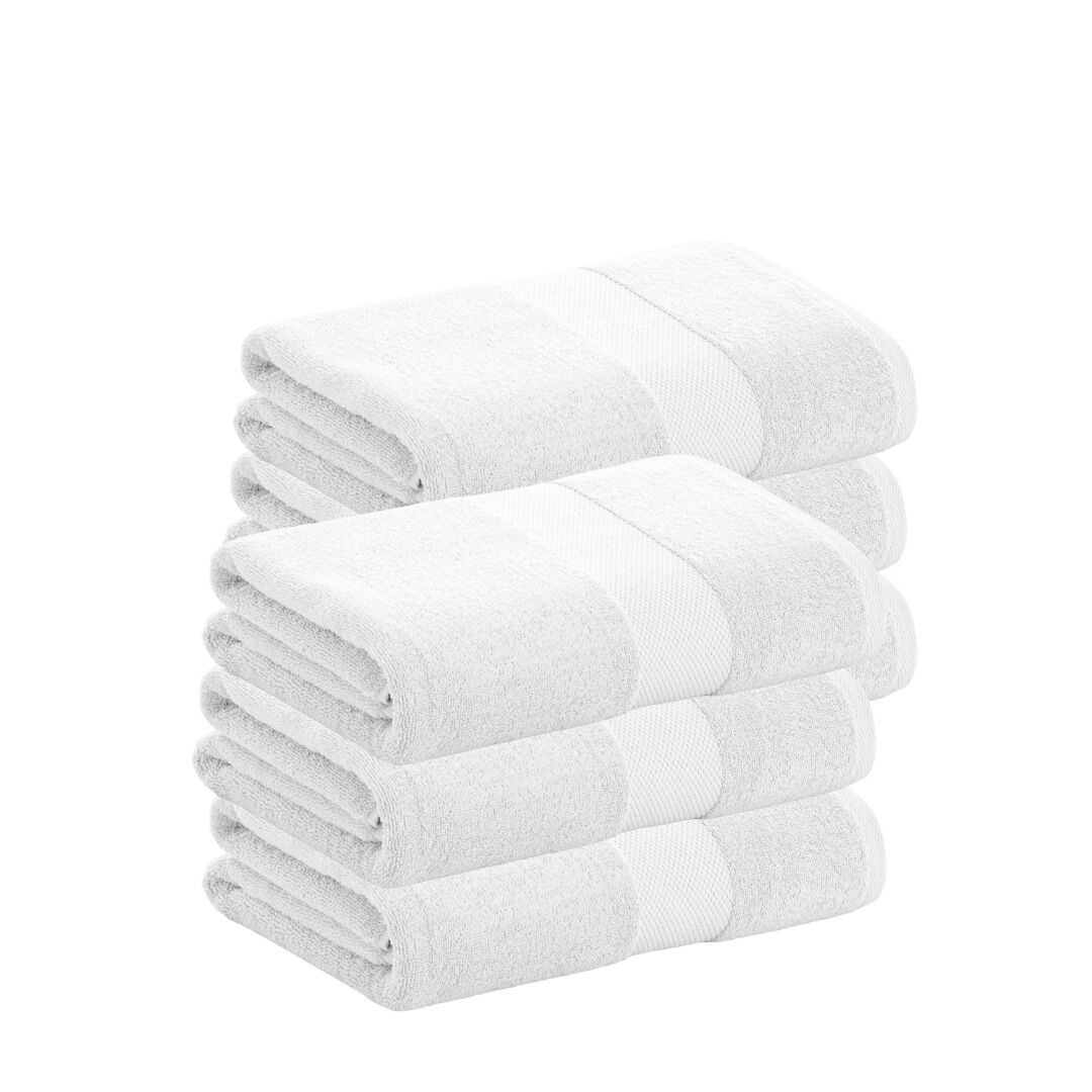 Pack 6 toalhas de lavatório 100% algodão de 500gr/m2 de qualidade com secagem extra-rápida e tendência primavera-verão