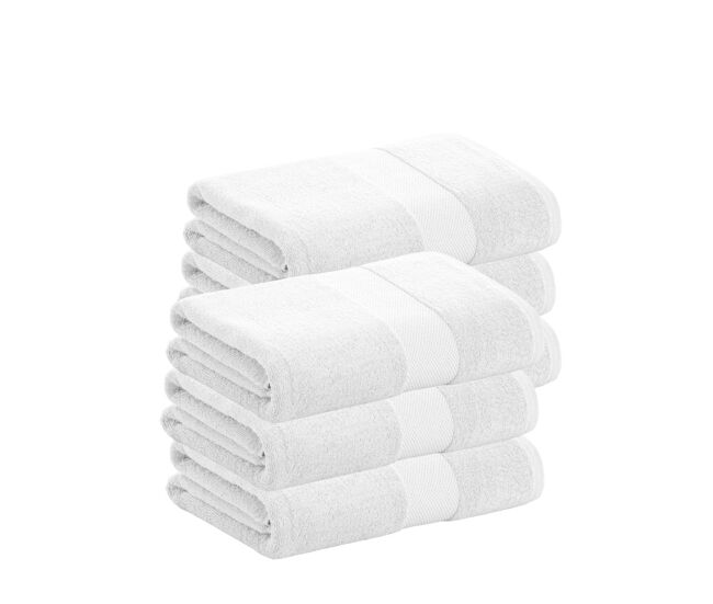 Pack 6 toalhas de lavatório 100% algodão de 500gr/m2 de qualidade com secagem extra-rápida e tendência primavera-verão