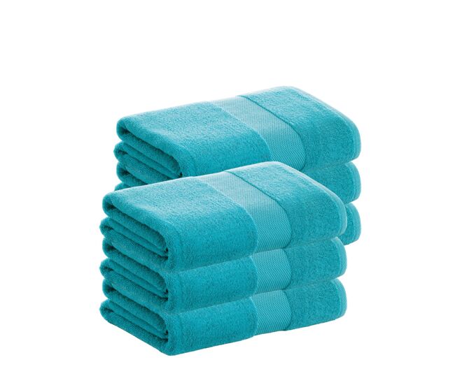 Pack 6 toalhas de algodão para banho 100% algodão de 500gr/m2 de qualidade com secagem extra-rápida e tendência primavera-verão