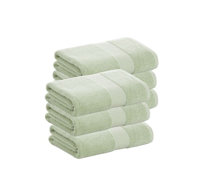 Pack 6 toalhas de lavatório 100% algodão de 500gr/m2 de qualidade com secagem extra-rápida e tendência primavera-verão