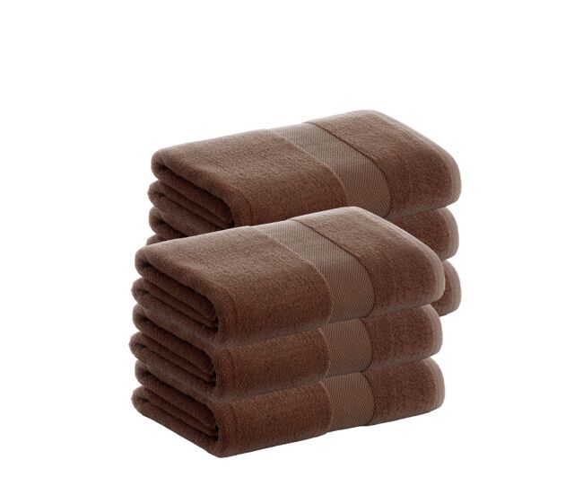 Pack 6 toalhas de lavatório 100% algodão de 500gr/m2 de qualidade com secagem extra-rápida e tendência primavera-verão