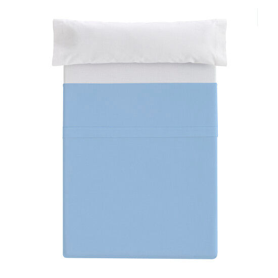 Lençol plano com elástico cama donegal 135cm celeste