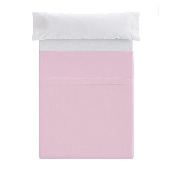 Lençol plano com elástico cama donegal 150cm rosa