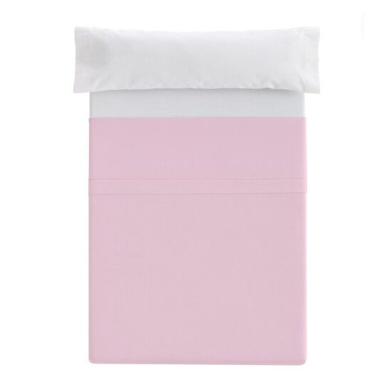 Lençol plano com elástico cama donegal 150cm rosa