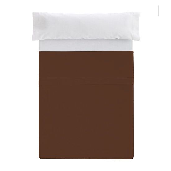 Lençol plano com elástico cama donegal 180cm marrom