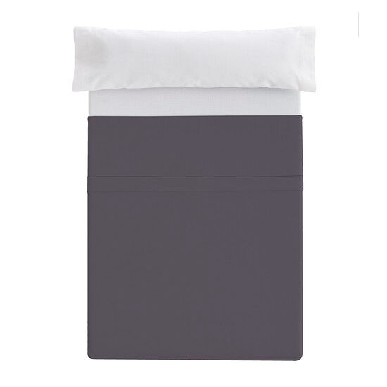 Lençol plano com elástico cama donegal 150cm cinza escuro