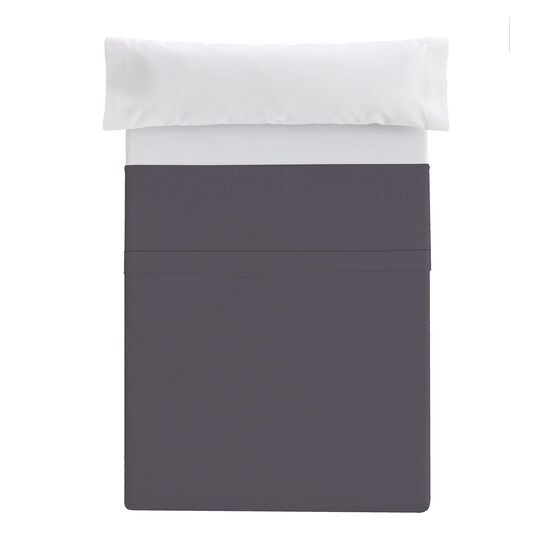Lençol plano com elástico cama donegal 150cm cinza escuro