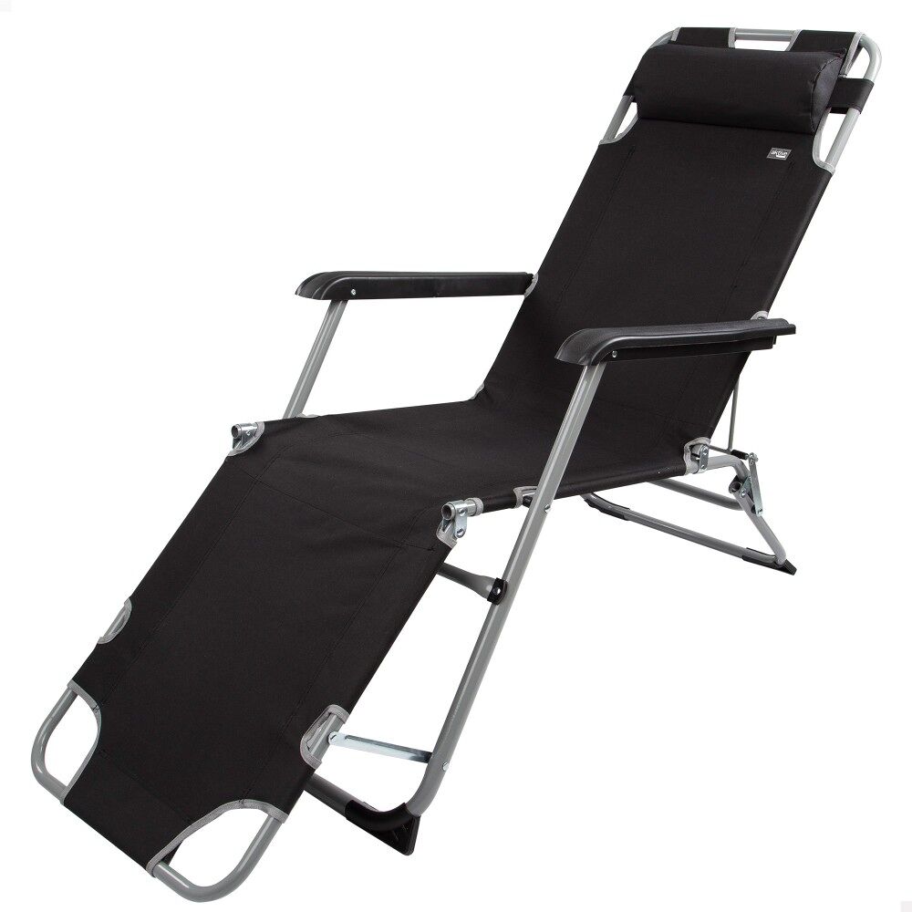 Espreguiçadeira de jardim dobrável multiposições c/almofada Aktive