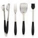 Conjunto de 4 acessórios para churrasco Aktive Conjunto de 4 acessórios para churrasco Aktive Preto