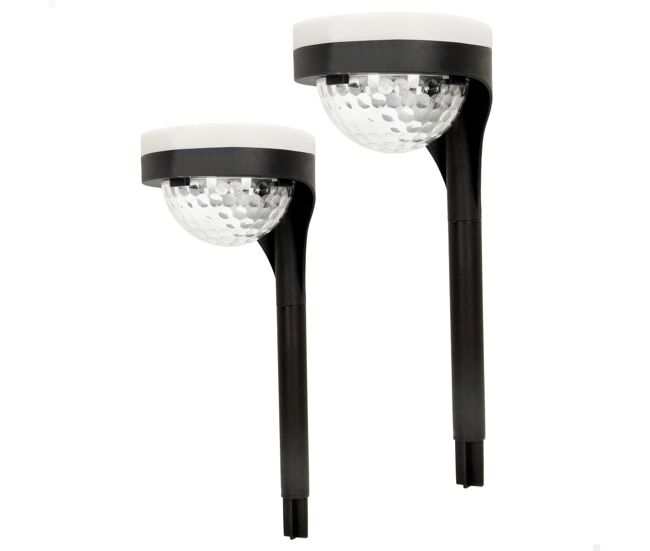 Pack de 2 projectores solares exteriores luz dupla led c/farol para jardim aktive