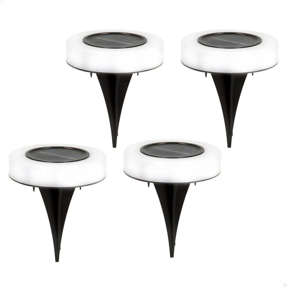 Pack 4 holofotes solares exteriores luz quente LED c/farol para jardim Aktive