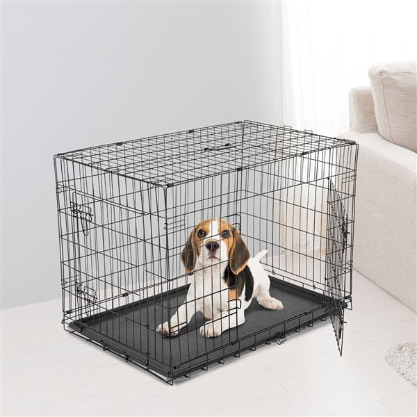 Gaiola para Cães Dobrável Aço, ABS PawHut