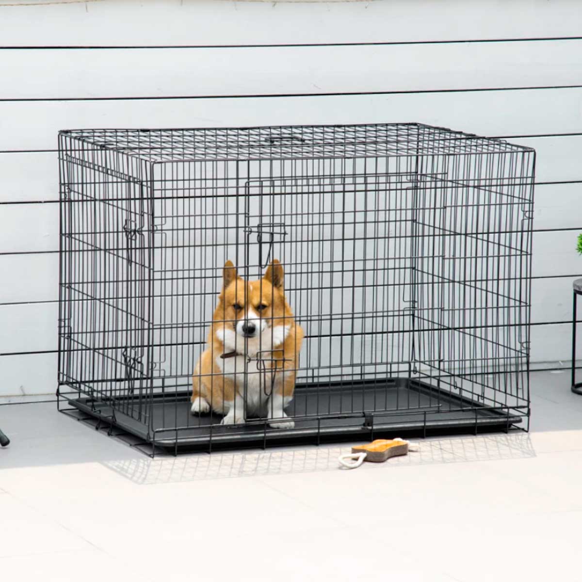 Gaiola para Cães Dobrável Aço e ABS PawHut