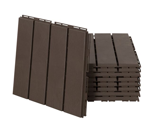 Outsunny conjunto de 9 estrados 30x30cm com área de 0.81 m² para exterior e interior estrados com sistema click com superfície antiderrapante para
