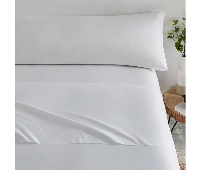 Conjunto de lençóis lisos 3 peças cama 90cm branco extra macio toque donegal collections