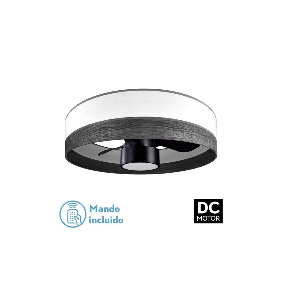 Ventilador de tecto metálico cor preta série olga 70cm