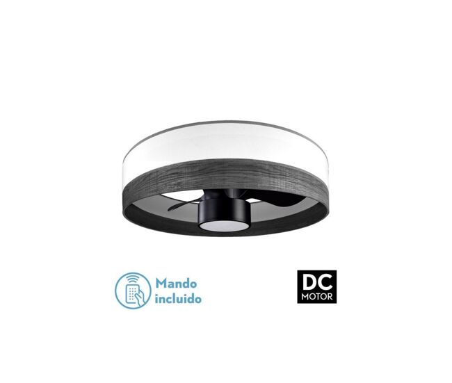 Ventilador de tecto metálico cor preta série olga 70cm