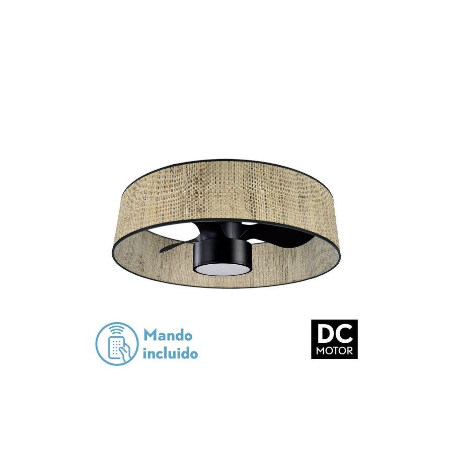 Ventilador de tecto metálico cor preta série natasha 70cm