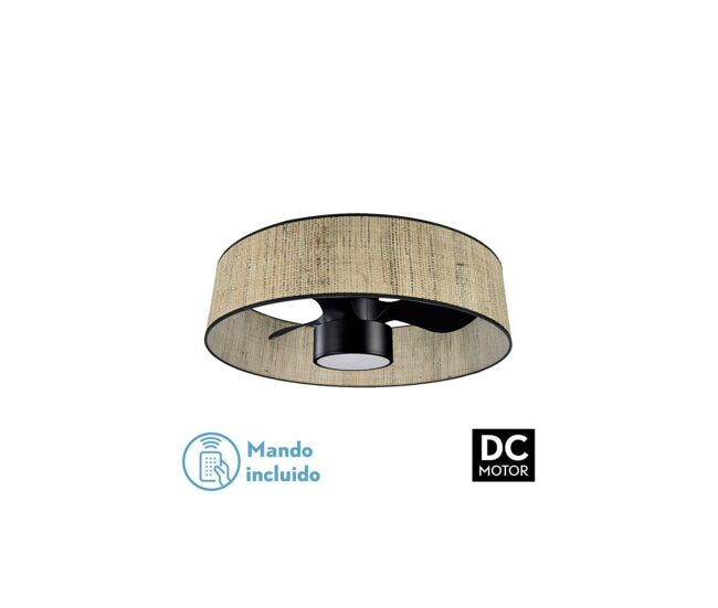 Ventilador de tecto metálico cor preta série natasha 70cm