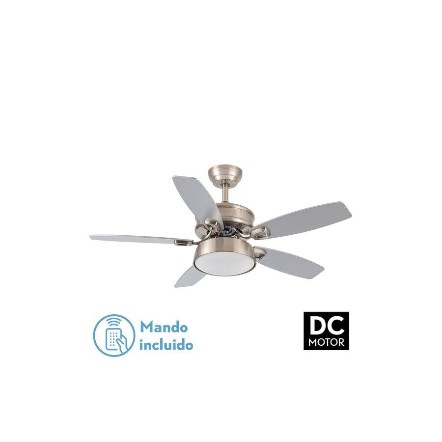 Ventilador de tecto cor de níquel série metal braw 107cm