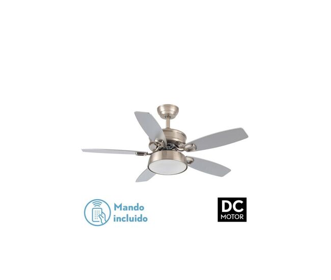 Ventilador de tecto cor de níquel série metal braw 107cm