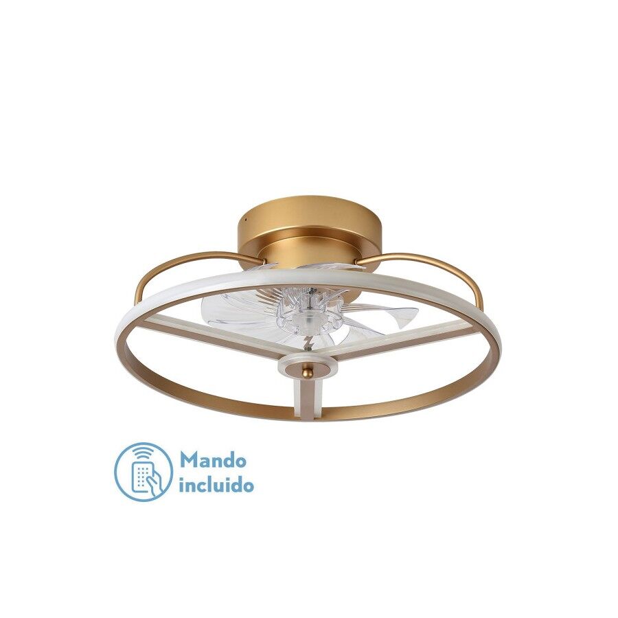 Ventoinha de tecto em metal dourado série bora 50cm