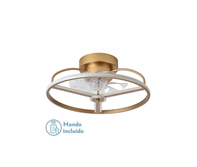 Ventoinha de tecto em metal dourado série bora 50cm