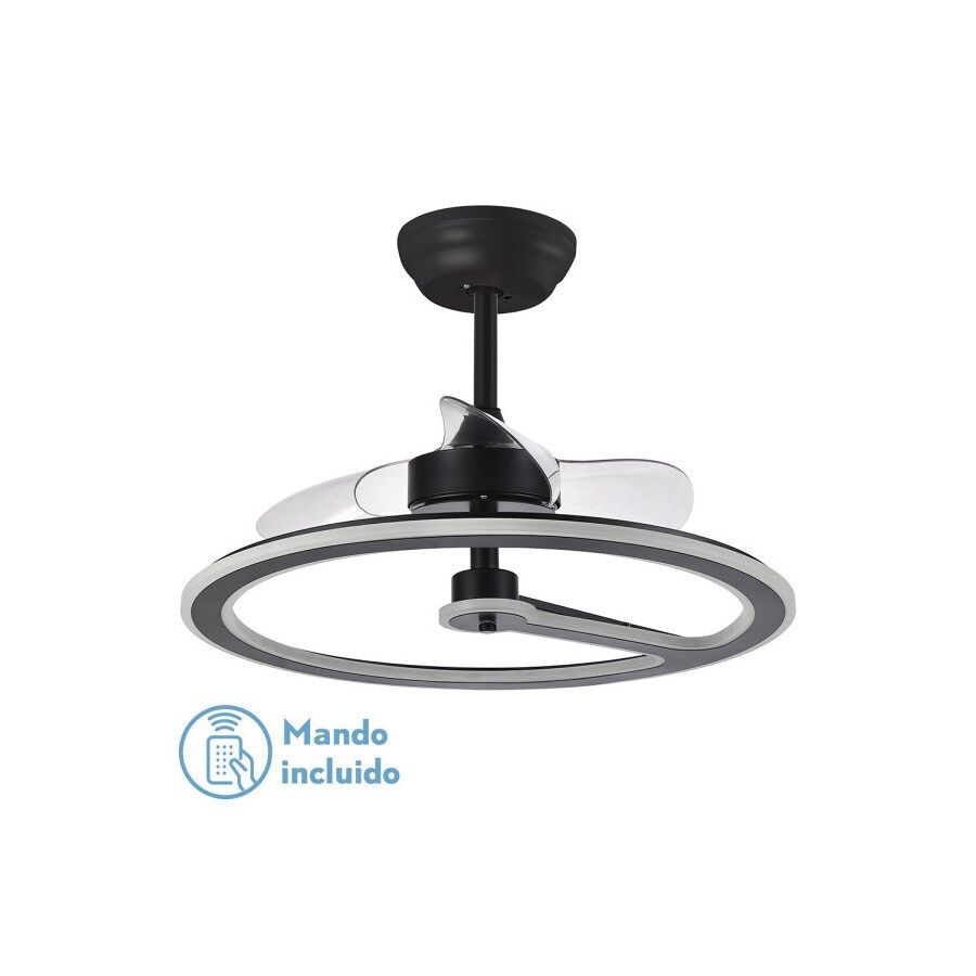 Ventilador de tecto metálico cor preta série chom 62cm