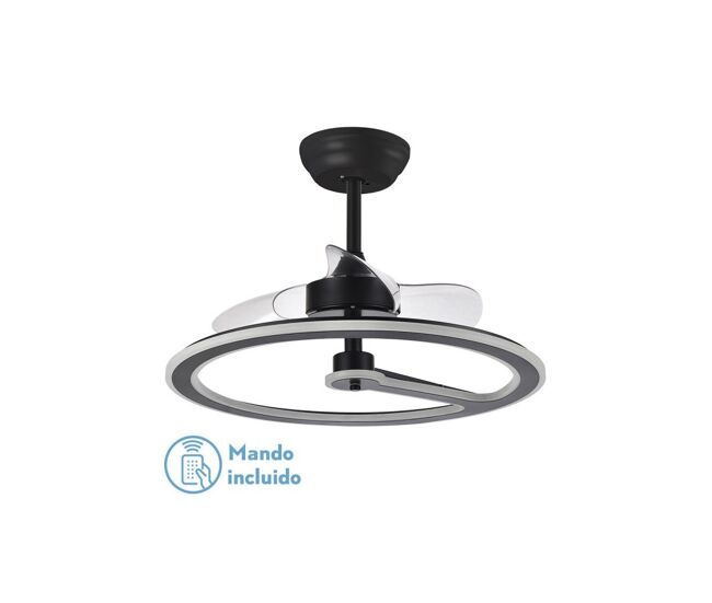 Ventilador de tecto metálico cor preta série chom 62cm