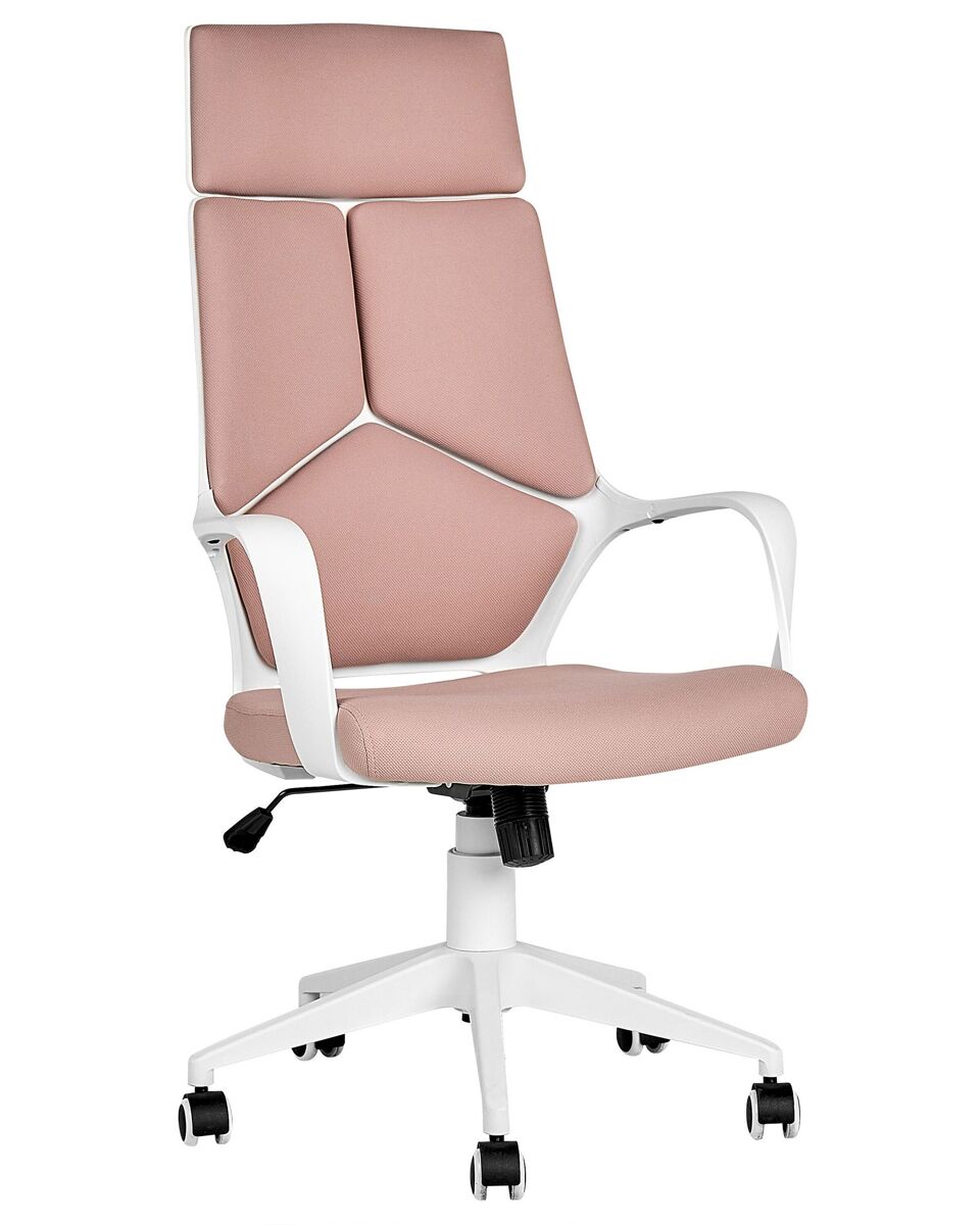 Beliani Cadeira de escritório DELIGHT Rosa Talco