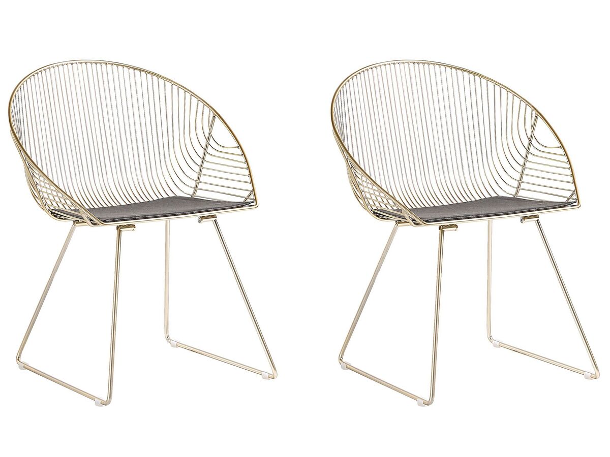 Beliani Silla de comedor AURORA Dourado