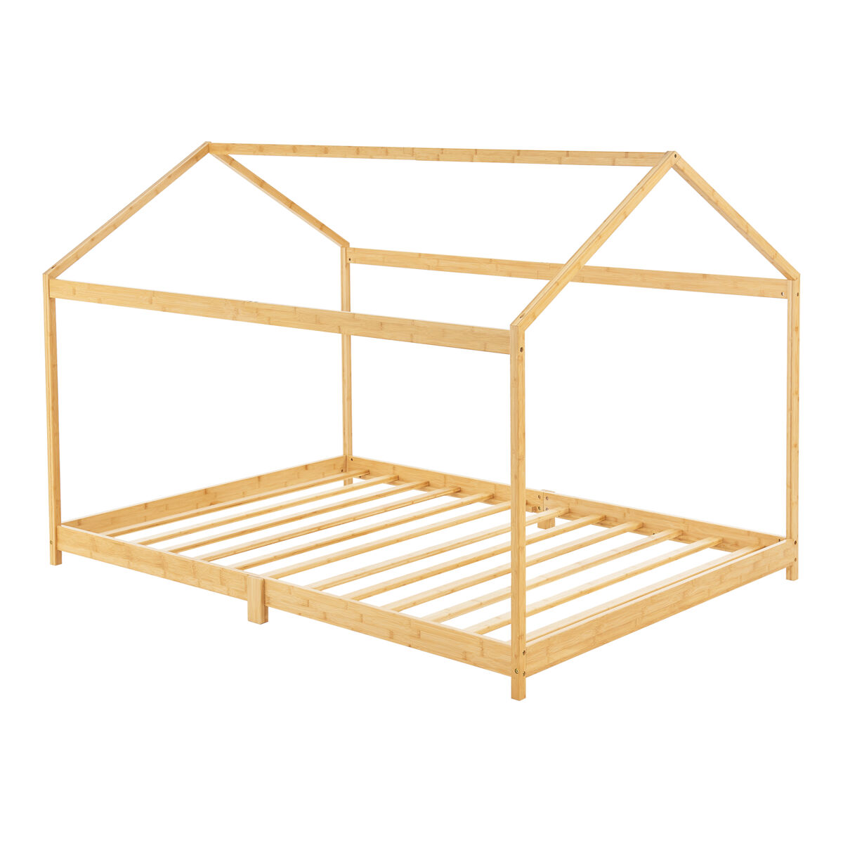 Cama para crianças vindafjord cama simples de bambu 90 x 200 cm - cor natural [en.casa].