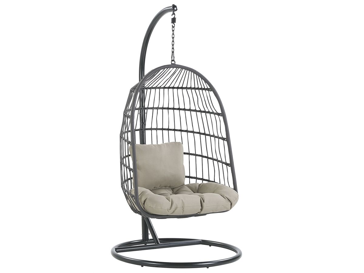 Beliani Sillón colgante ALLERA Cinza Escuro