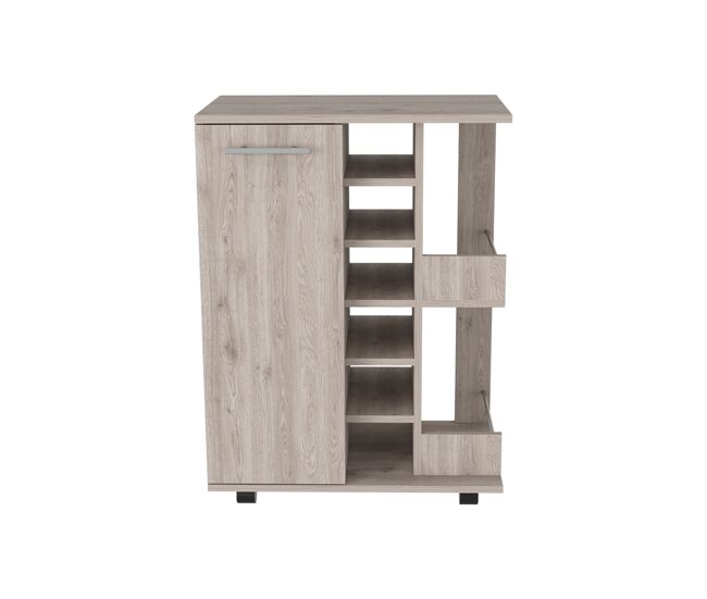 Carrinho de bar com suporte para garrafas e rodas , 82.09 cm x 59.99 cm x 37.49 cm , cinder