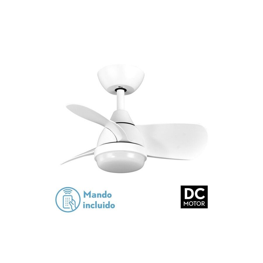 Ventilador de tecto metálico cor branca série pirdo 60cm