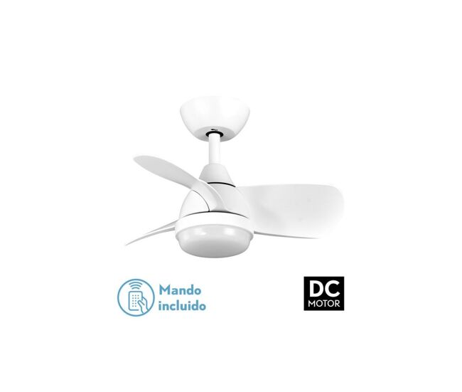 Ventilador de tecto metálico cor branca série pirdo 60cm