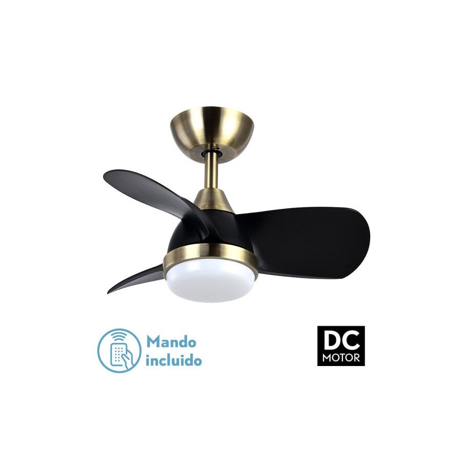 Ventilador de tecto em metal dourado série pirdo 60cm