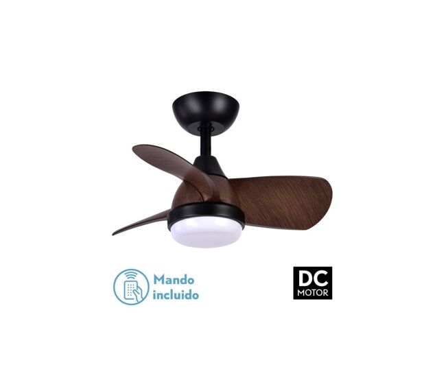 Ventilador de tecto metálico cor preta série pirdo 60cm