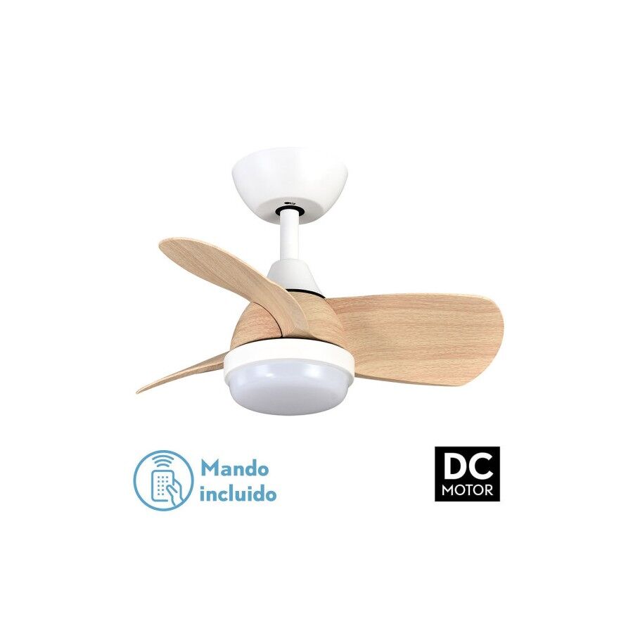 Ventilador de tecto metálico cor branca série pirdo 60cm