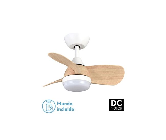 Ventilador de tecto metálico cor branca série pirdo 60cm