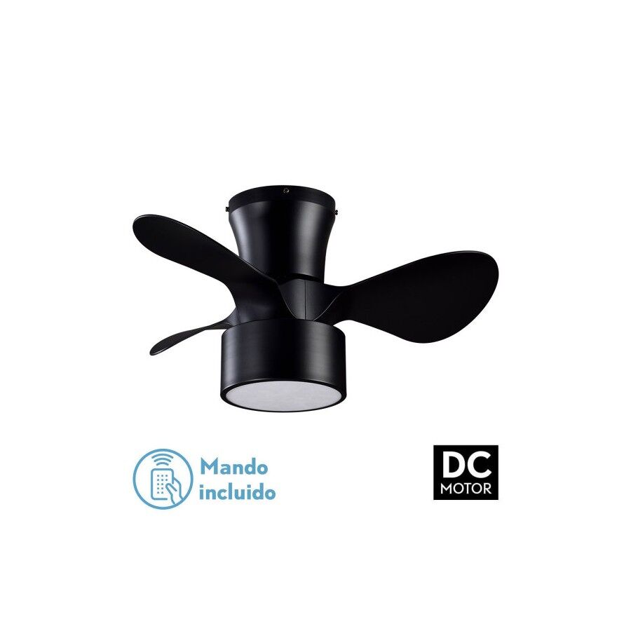 Ventilador de tecto metálico cor preta série kos 60cm