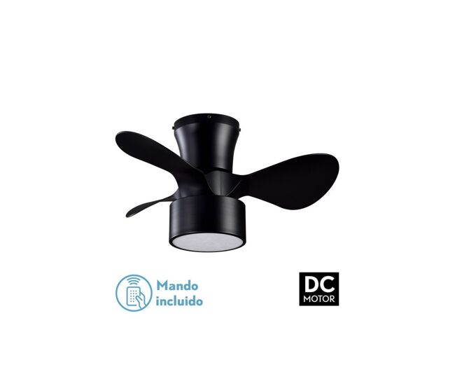 Ventilador de tecto metálico cor preta série kos 60cm