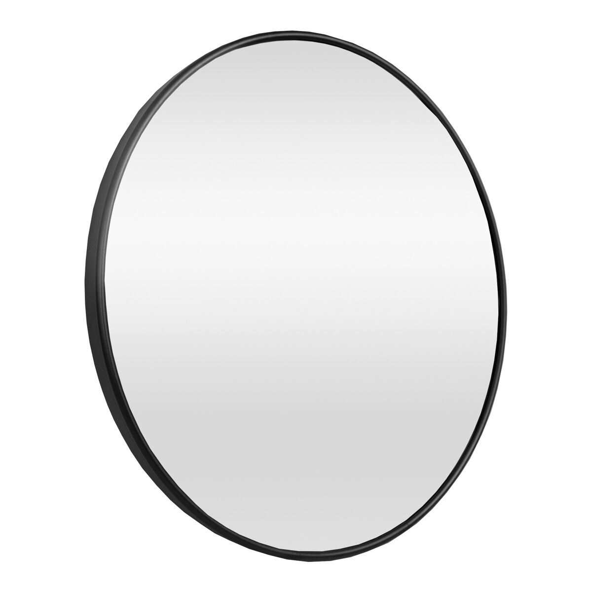 Espelho de parede ordona redondo alumínio ø 40 cm - preto mate [en.casa].